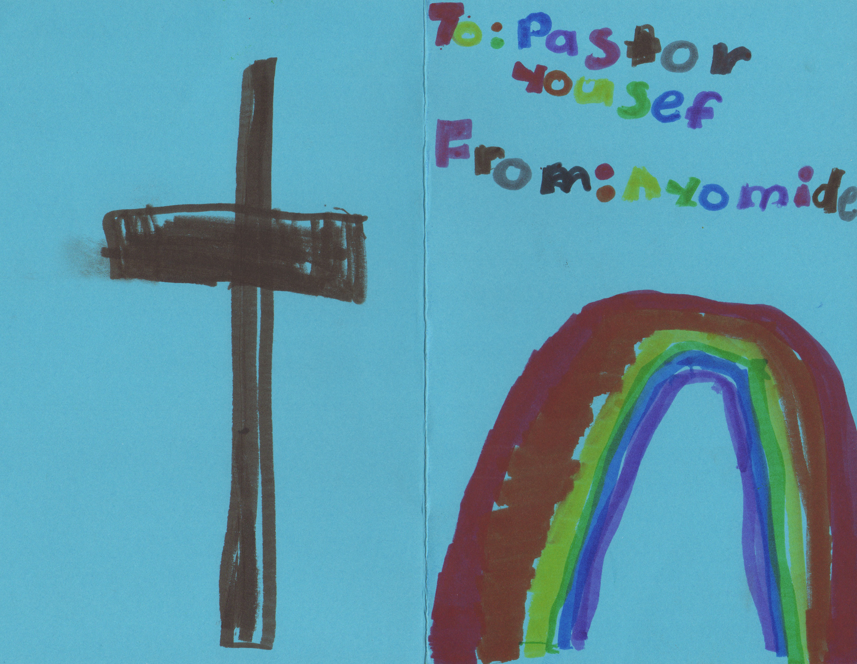 Cross and rainbow for Pastor Youcef Nadarkhani